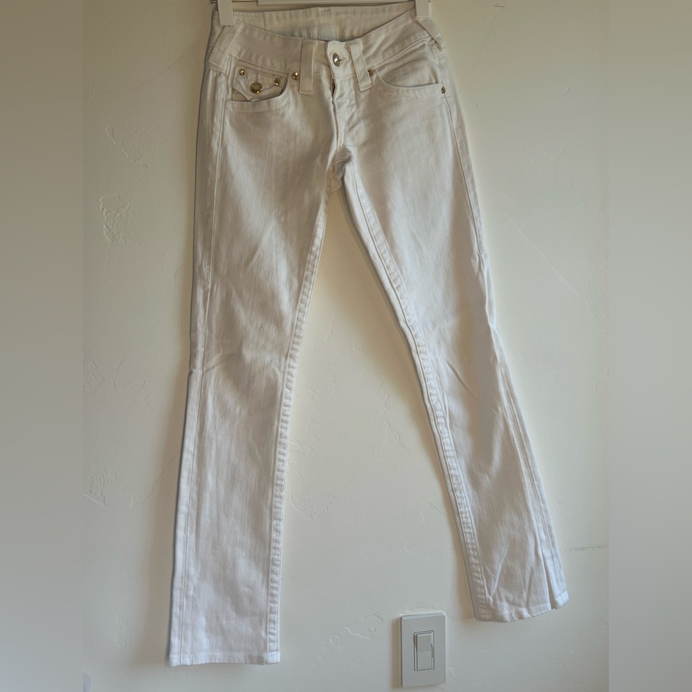 TRUE RELIGION White Jewel Skinny Jeans